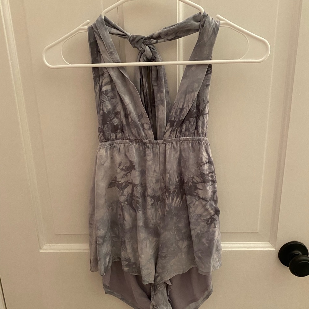 Blue tie dye romper